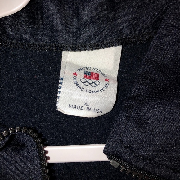 US Olympic Sz XL Committee Men's Track Jacket Blue Full Zip Made In USA USOC - Picture 4 of 5